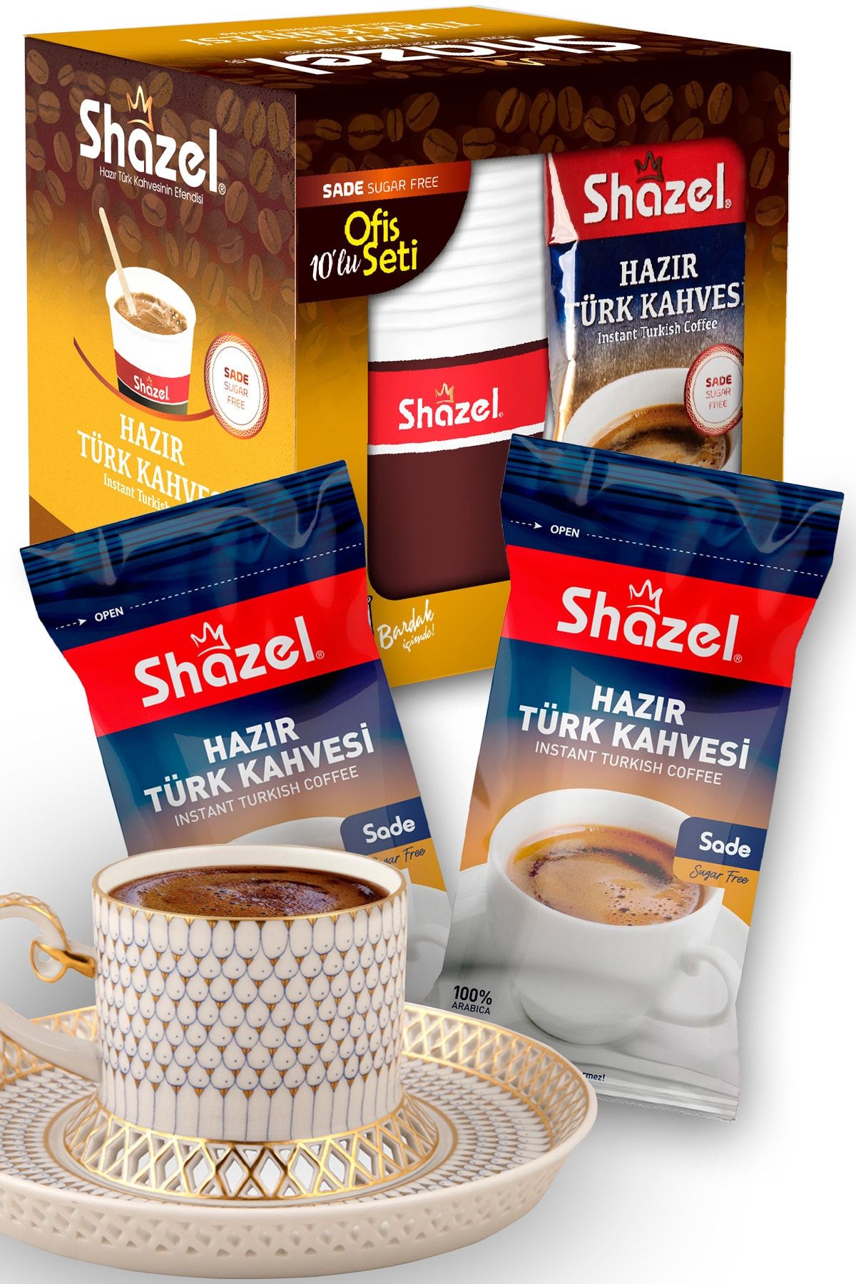 Shazel Sade Hazır Türk Kahvesi 40’lı Bardaklı Özel Set