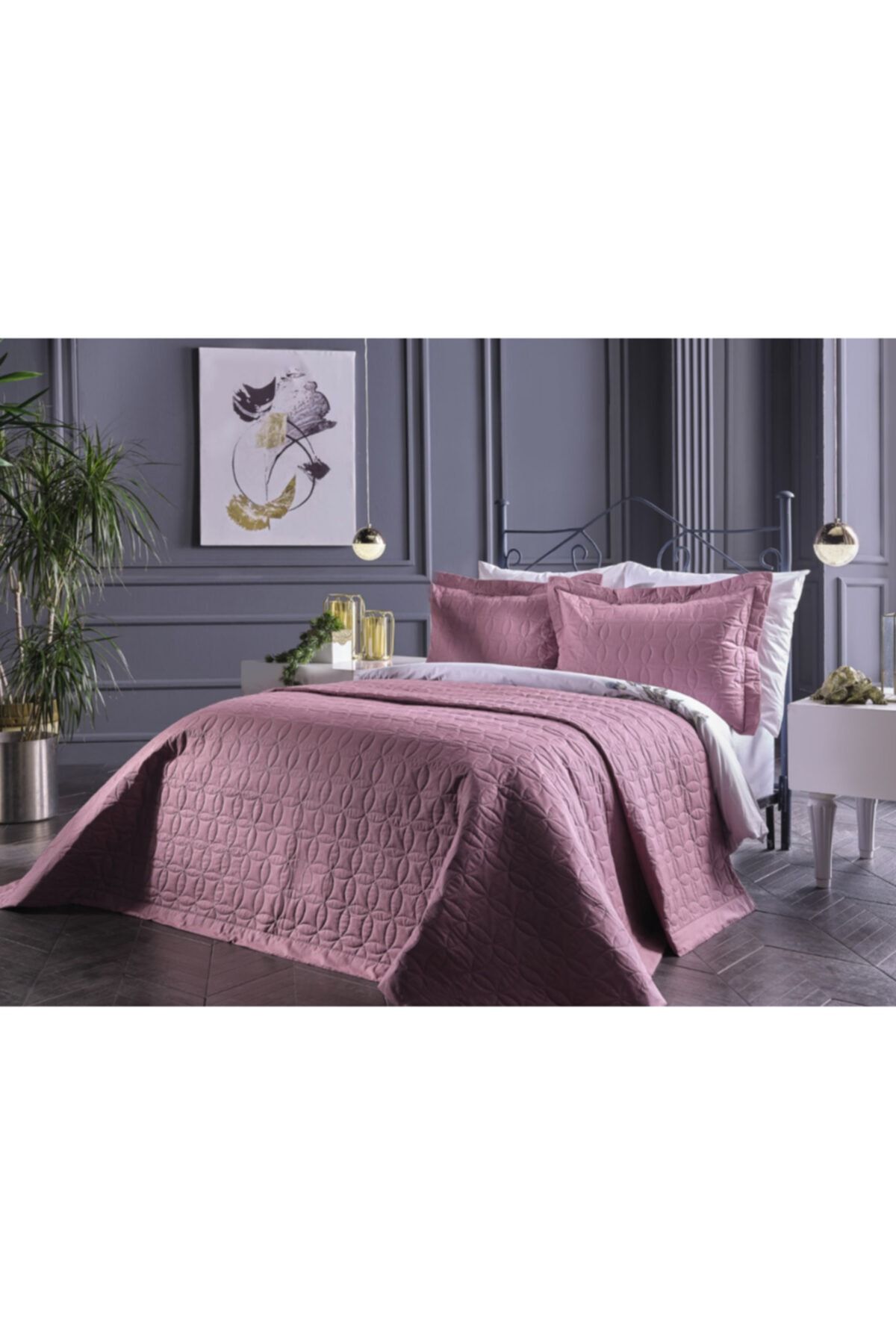 Doqu Home Solena Yatak Örtüsü Çift Kişilik - Pudra