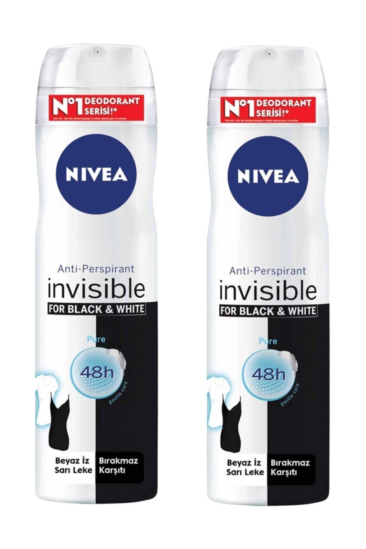 NIVEA Deodorant Sprey Invisible Black&white Pure 150ml Kadın X 2 Adet