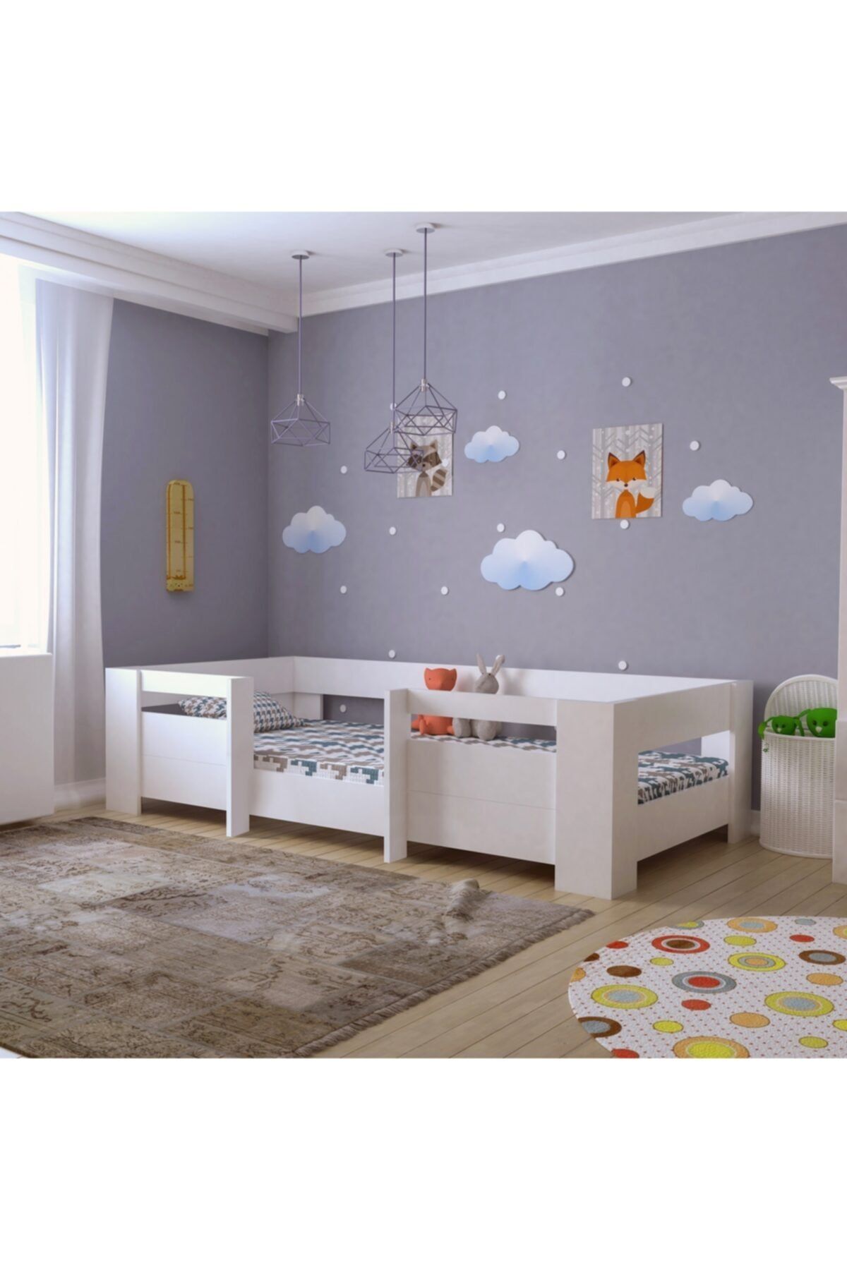 Myniture Ninnimo Bebek Odası Yatağı Montessori Mdf Beyaz 90x190 Yatak Uyumlu Mm5 Karyola