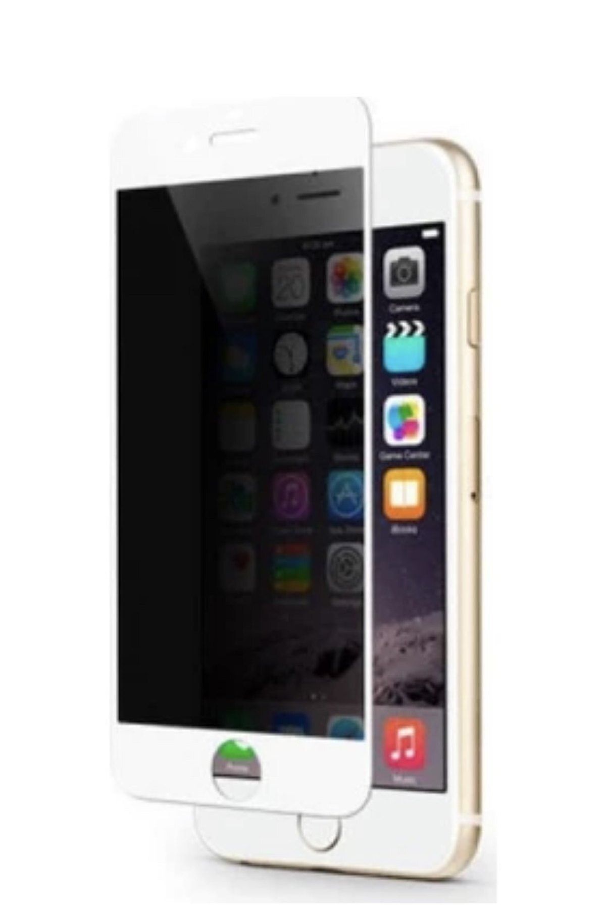 TEKNOPARKTA Iphone 6 Iphone 6s Beyaz Privacy Kavisli Hayalet Gizlilik Filitreli Full Ekran Koruyucu