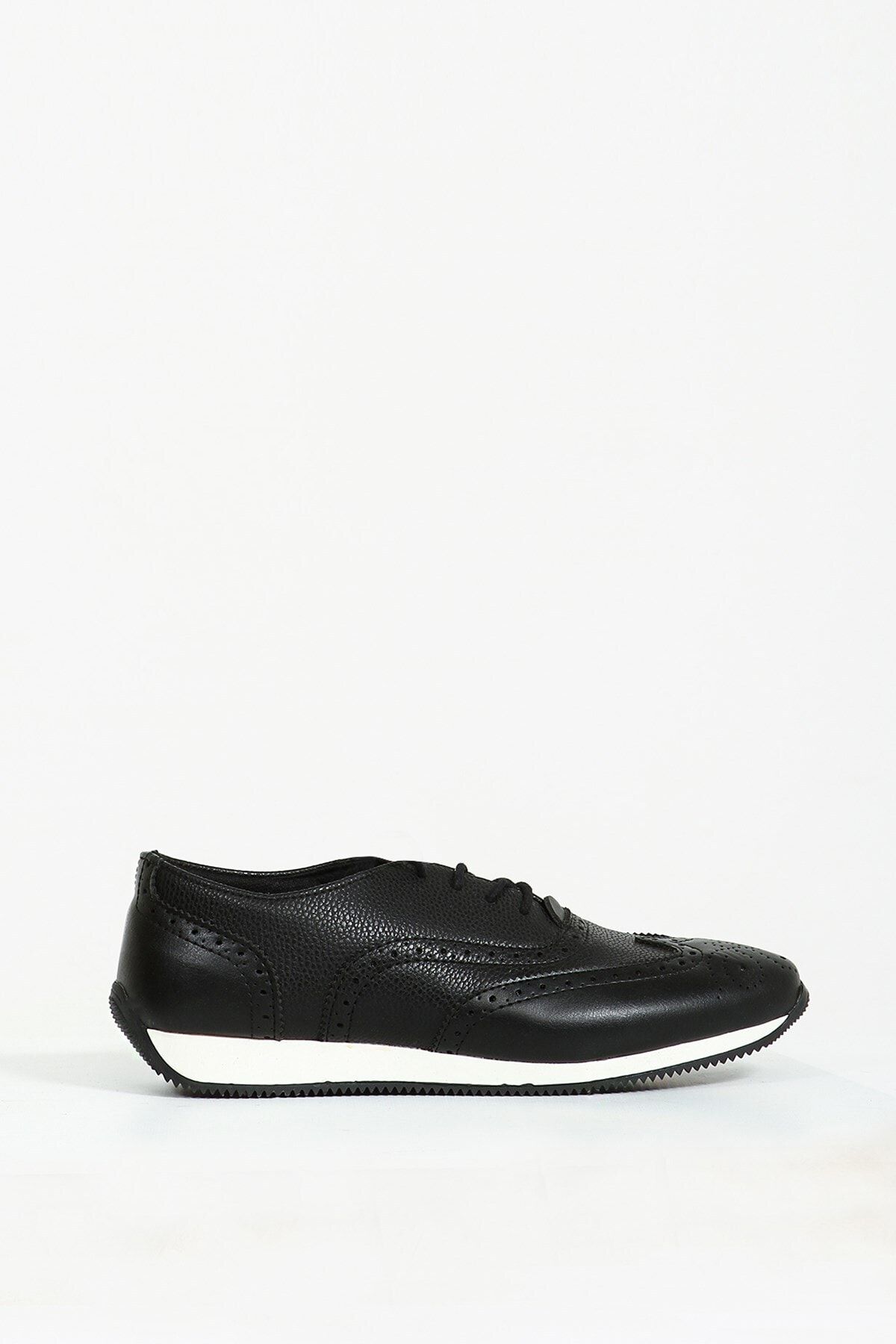 Collezione Siyah Desenli Bağcıklı Erkek Ayakkabı