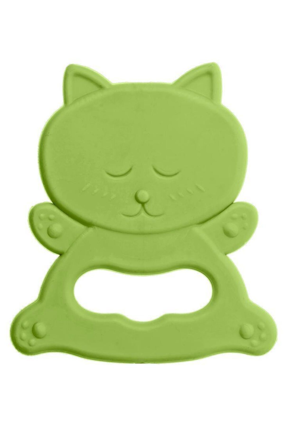 Bambino Kauçuk Yumuşak Diş Kaşıyıcı - Kedi Figürlü Yeşil