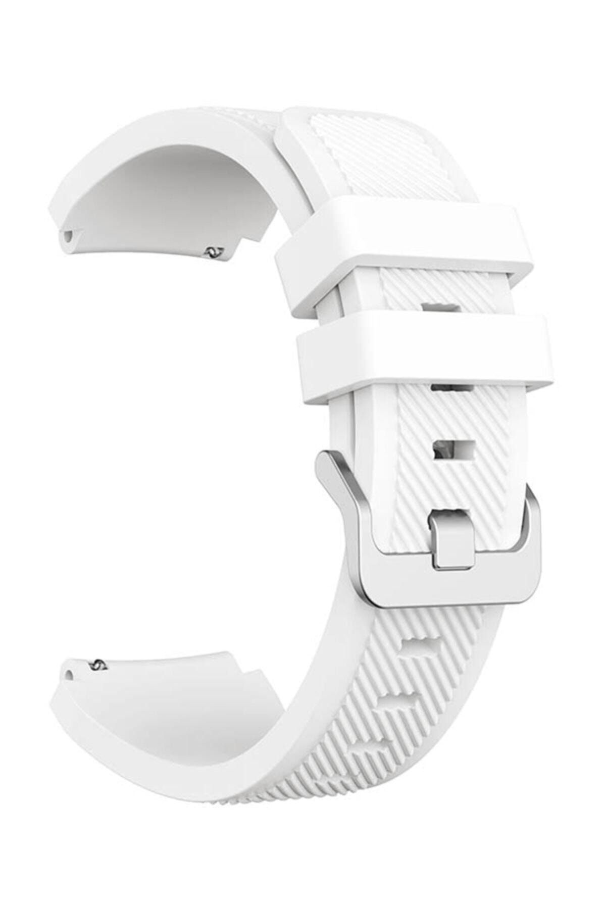 Robotekno Samsung Galaxy Watch Kordon Galaxy Gear S3 Frontier Classic Kayış Saat Kordonu - 46mm - Beyaz