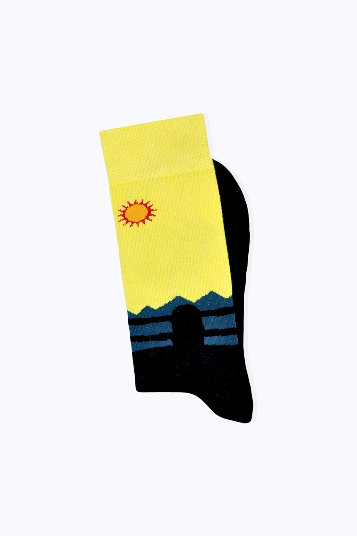 Socks Academy Horoz Desenli Havlu Tabanlı Siyah Çorap