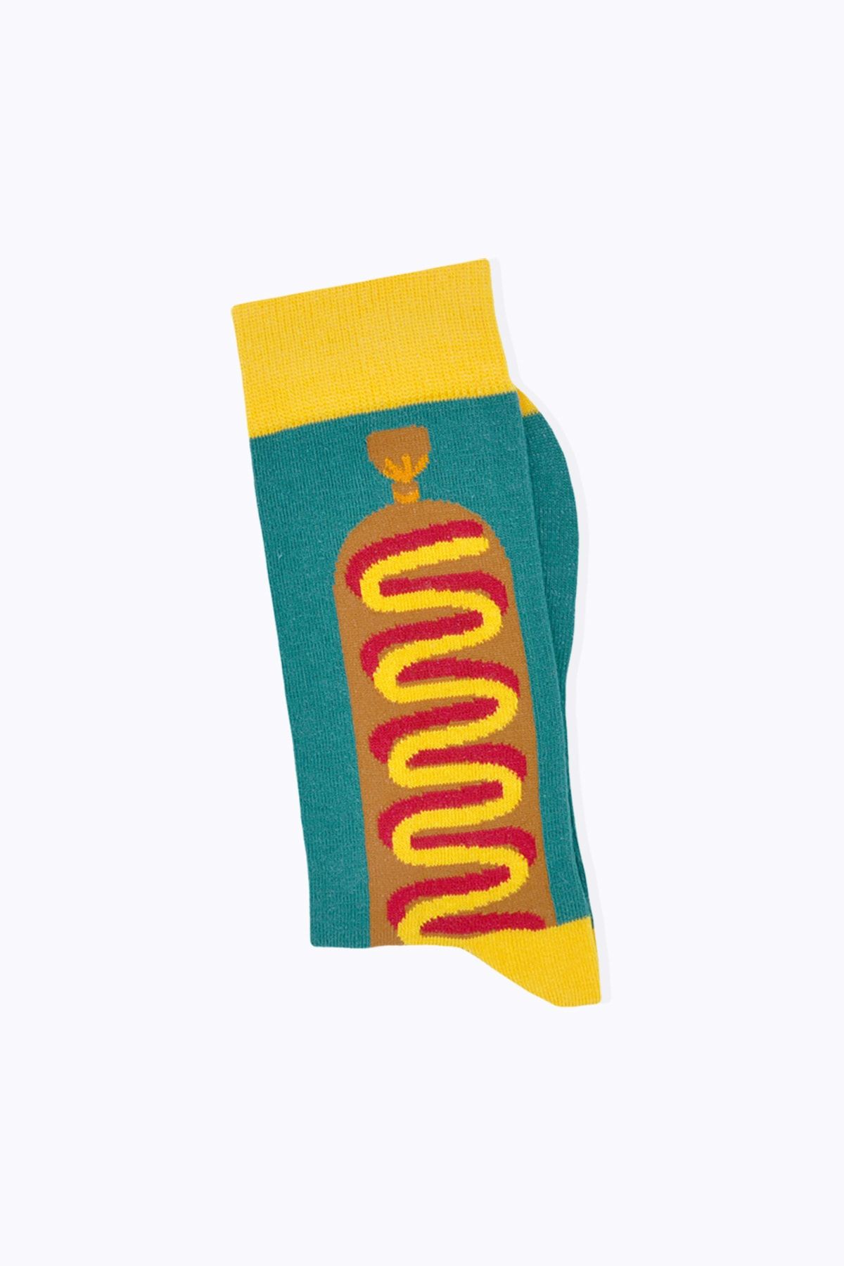 Socks Academy Sosisli Sarı Detaylı Yeşil Çorap