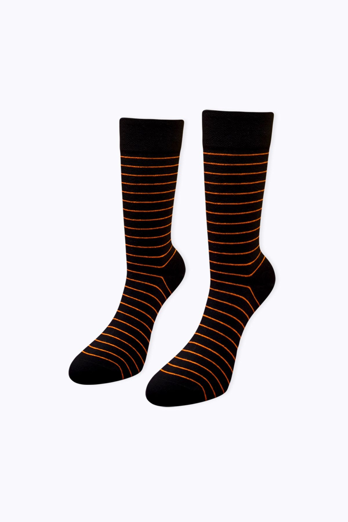 Socks Academy Turuncu Çemberli Siyah Çorap