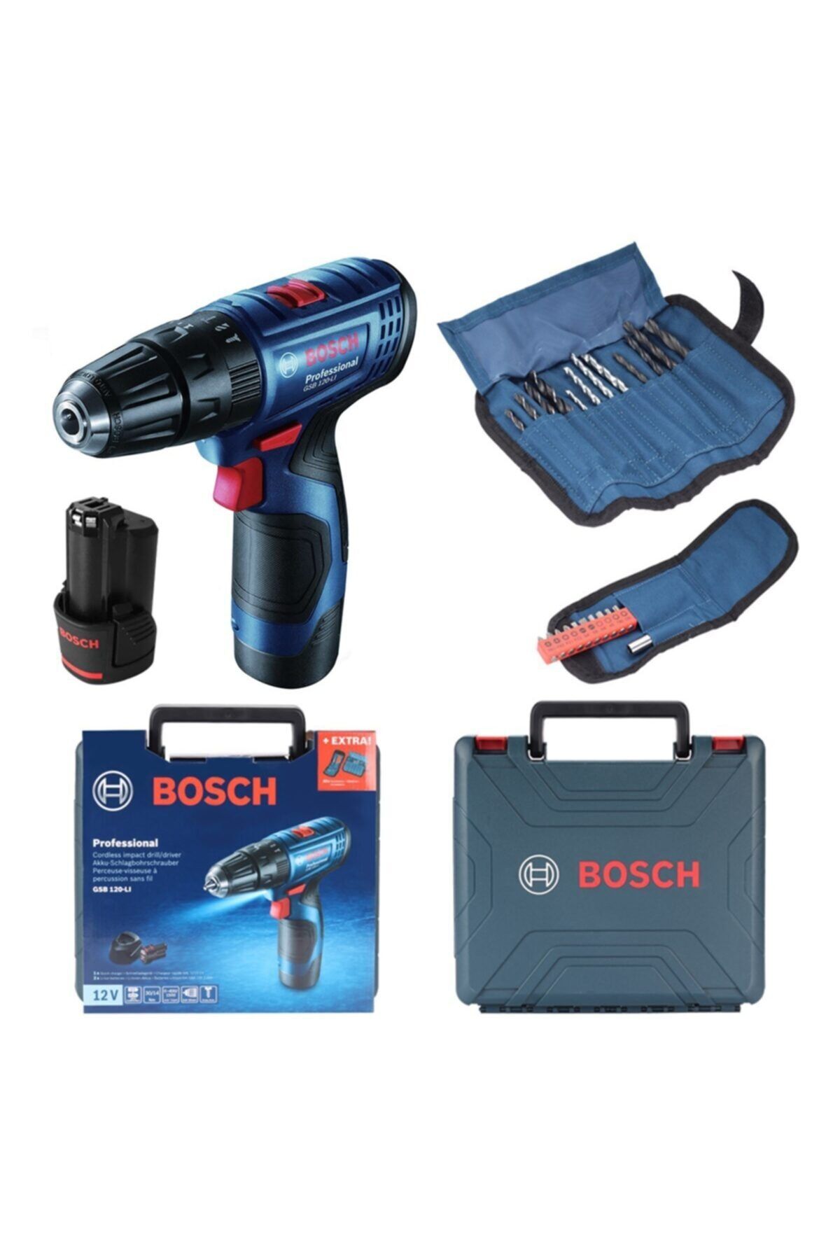 Bosch Gsb 120-lı 2 Ah Çift Akülü Darbeli Delme Vidalama - 06019g8102