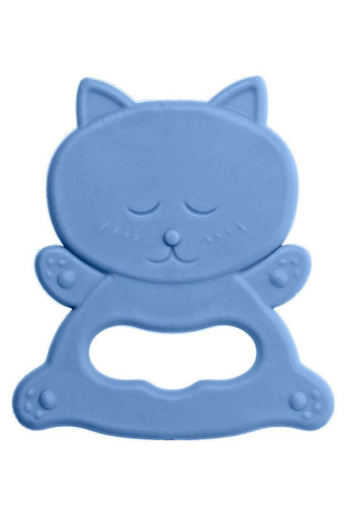 Bambino Kauçuk Yumuşak Diş Kaşıyıcı - Kedi Figürlü Mavi