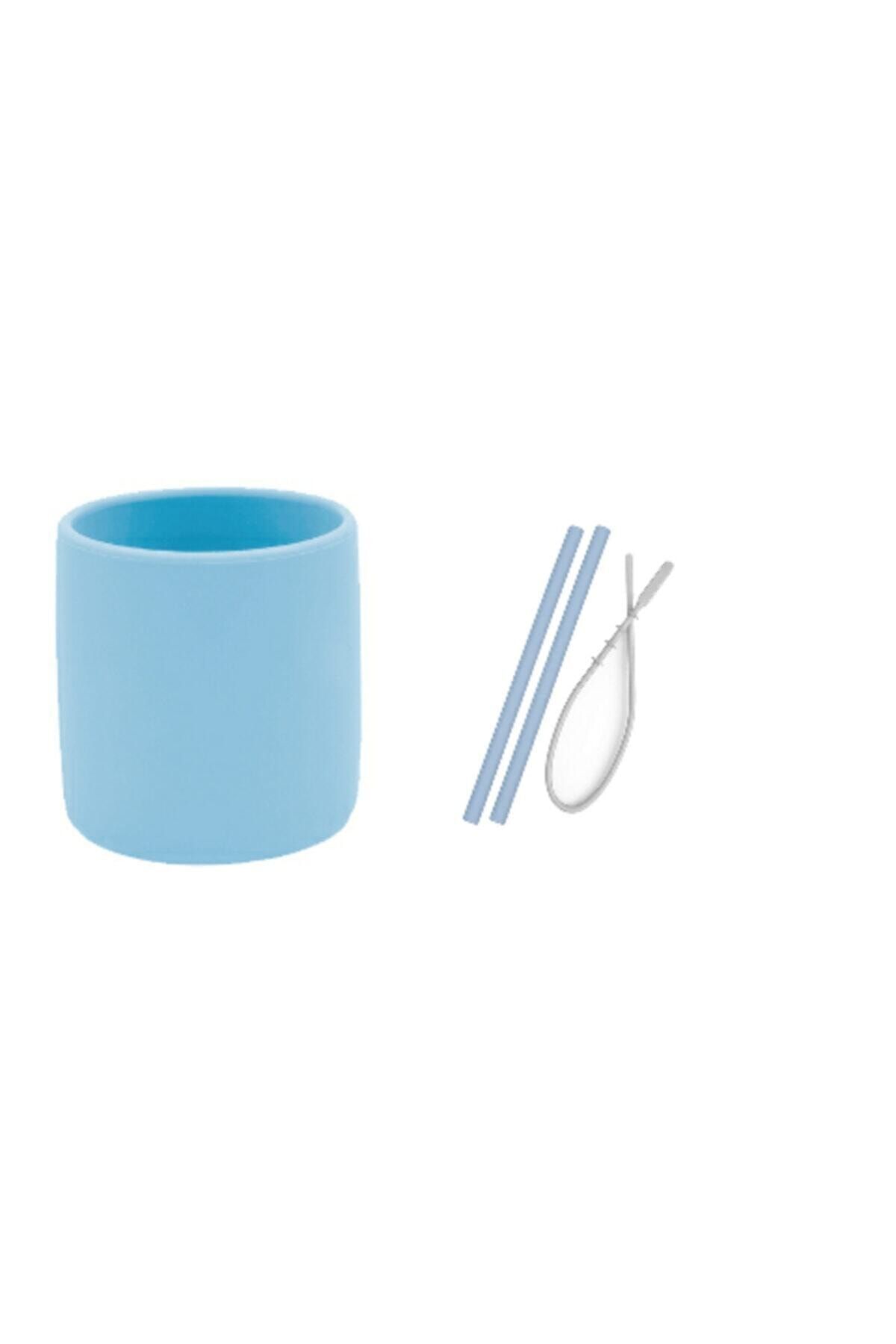 Oioi 3 Li Set Mavi (Silikon Bardak + 2 Li Silikon Pipet + Temizleyici Fırçası )
