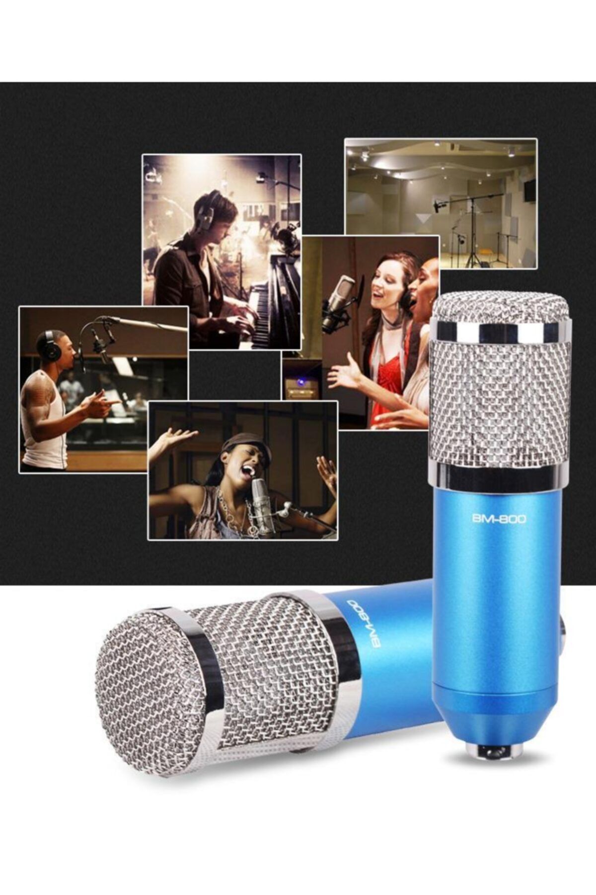 Ally Mobile Telefon Tablet Için Mikrofon Stüdyo Kalitesinde Ses Kayıt Mikrofonu Profesyonel