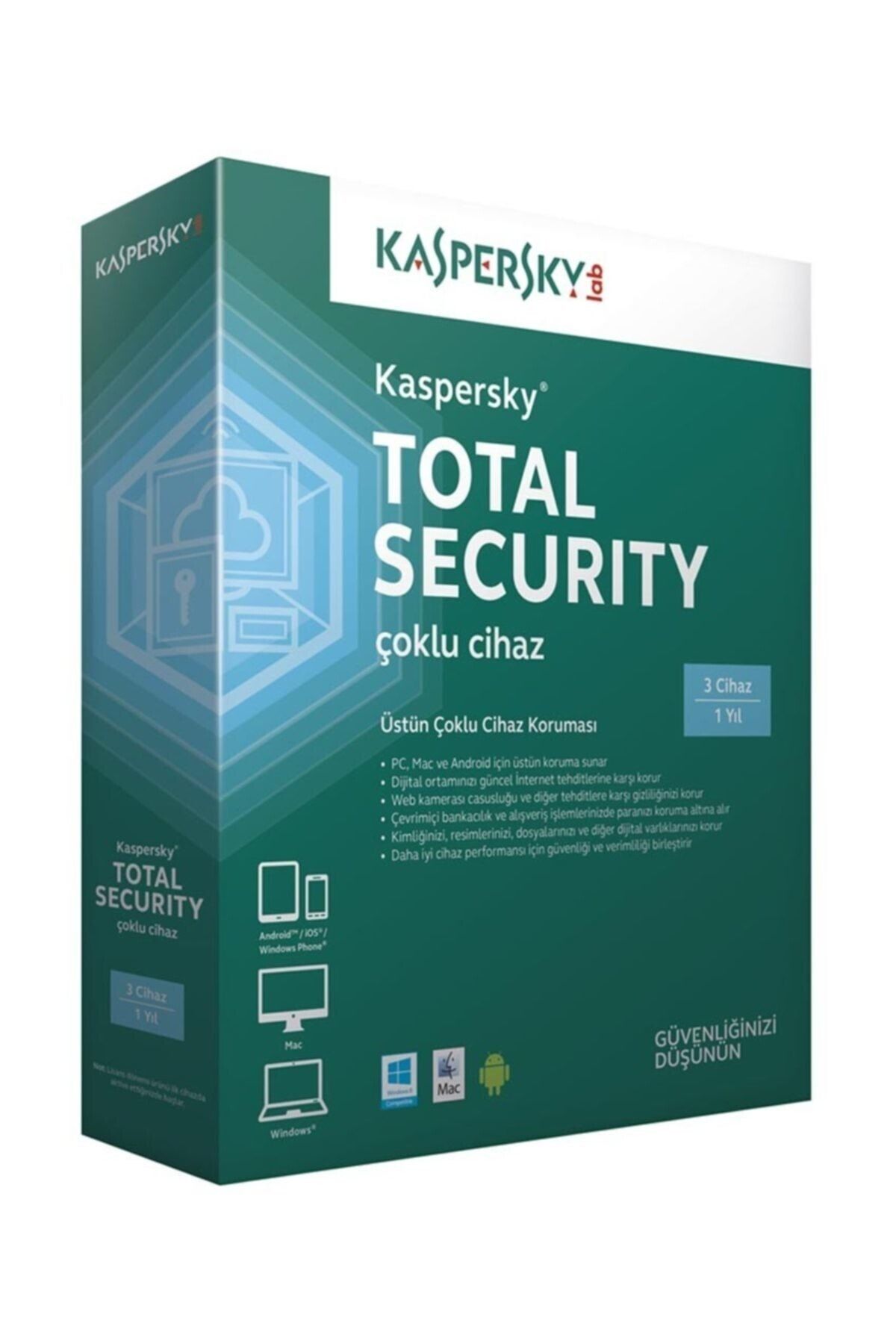 Kaspersky Total Securıty 3 Kullanıcı 1 Yıl