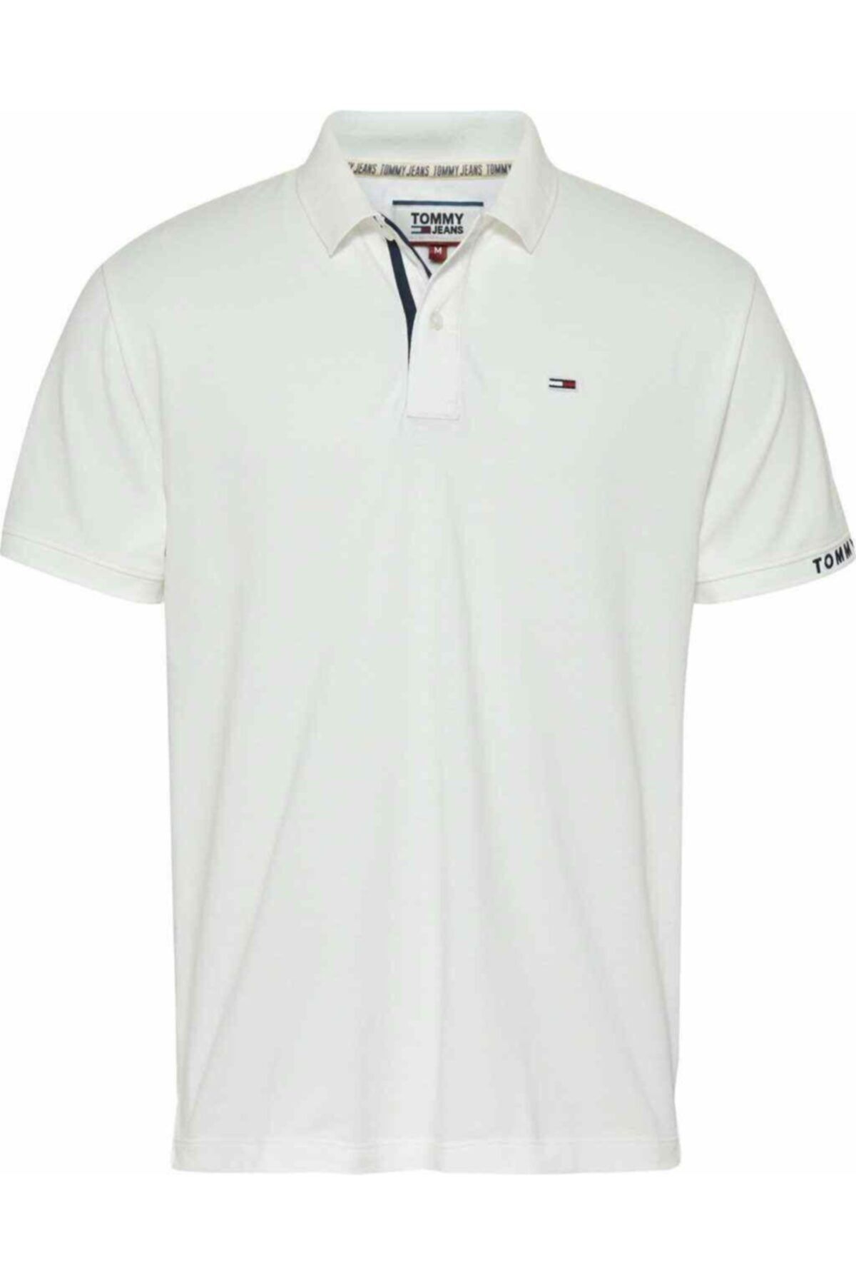 Tommy Hilfiger Erkek Beyaz Polo Yaka T-shirt Tjm Branded Rıb Polo DM0DM07802