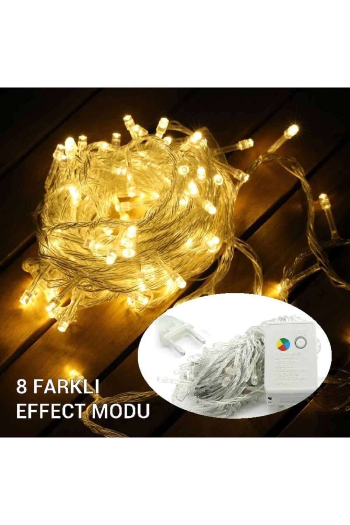 DC GRUP Led Fişli Lamba 10 Metre 100 Led Gün Işığı Yılbaşı Çam Ağacı