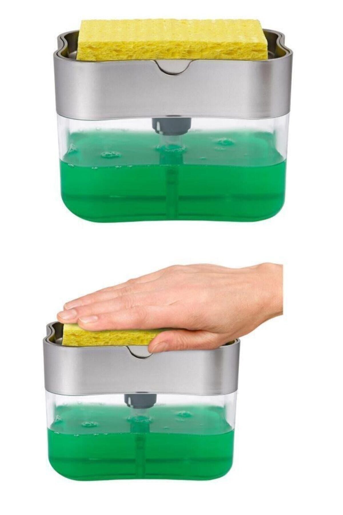 Baysam Sıvı Sabunluk Pompalı Sünger Hazneli Sıvı Sabun Dispenseri 385ml