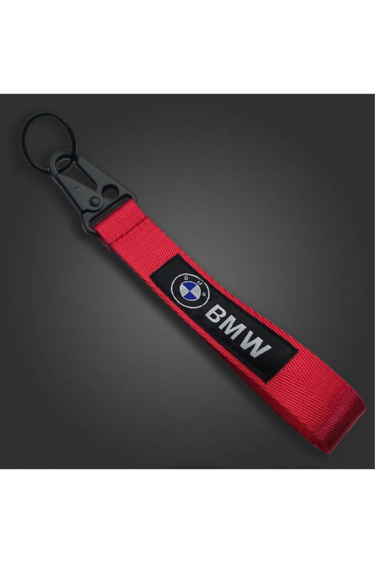 C9 Bmw Uyumlu Racing Stil Bez Şerit Kırmızı Anahtarlık