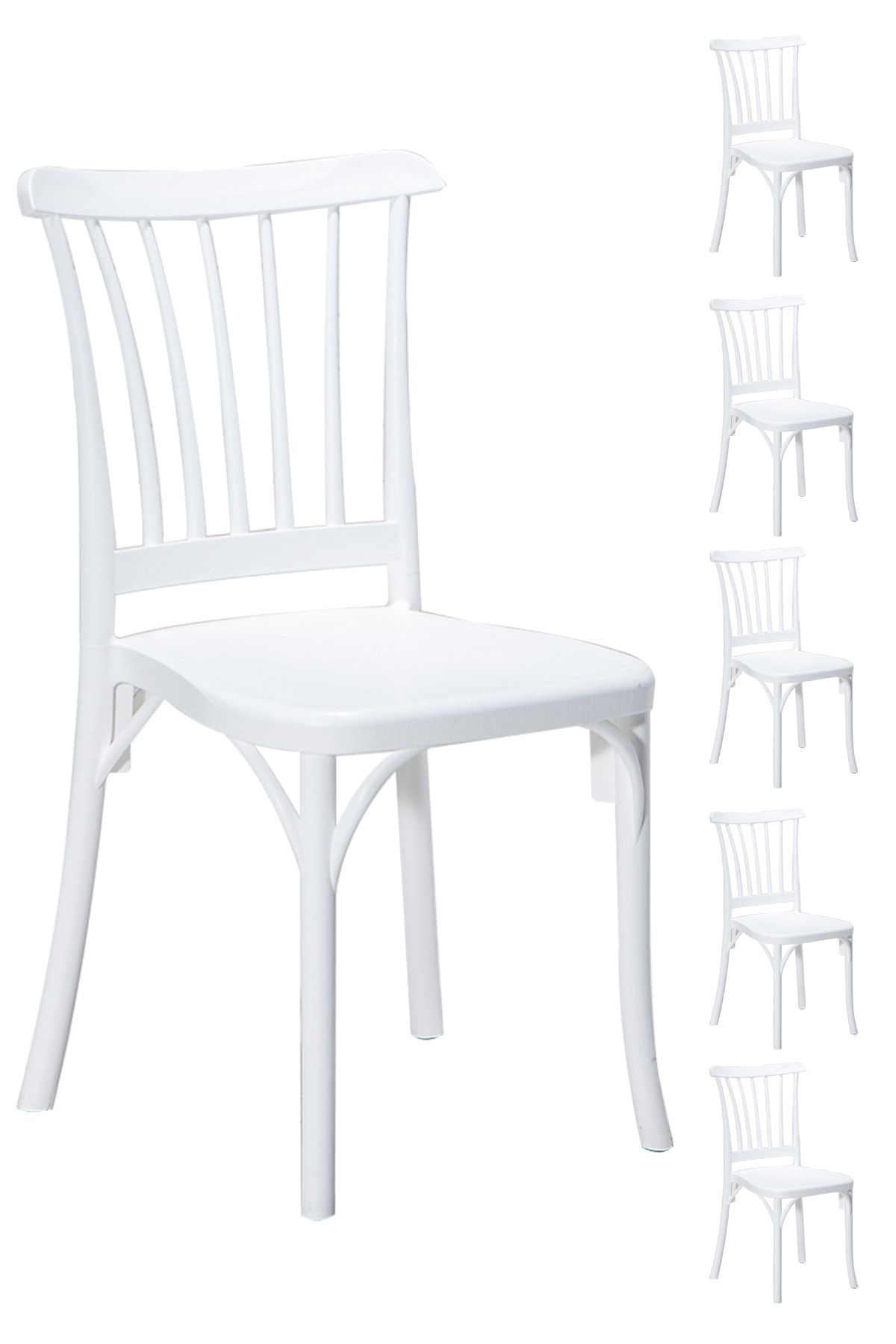 SANDALİE 6 Adet Violet Beyaz Sandalye / Balkon-bahçe-mutfak