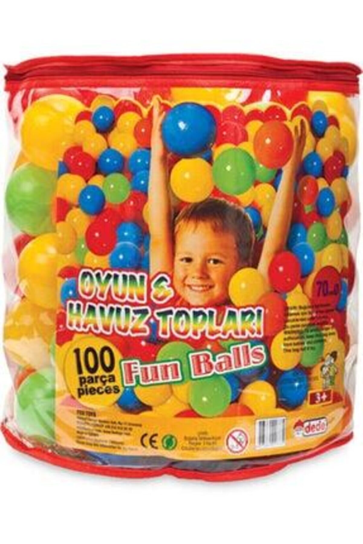 İstoç AVM Çocuk Oyun ve Havuz Topu 7 CM (100 Adet PVC Torbada) Karma Renk Dayanıklı Plastik