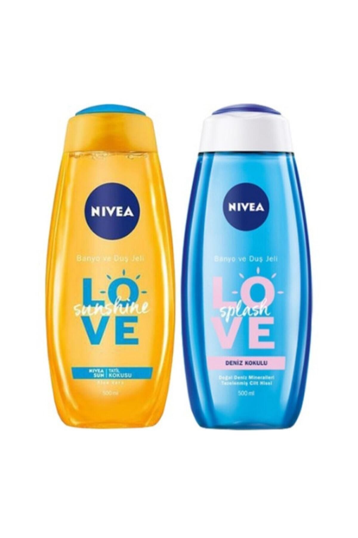 NIVEA Love Sunshine Banyo Jeli 500 ml + Love Splash Deniz Kokulu Duş Jeli 500 ml
