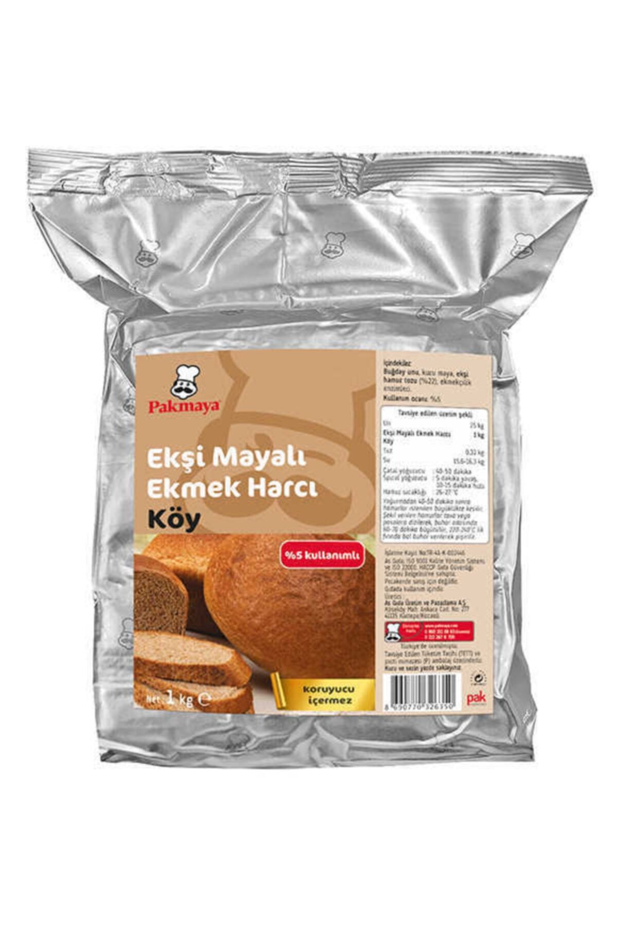 Pakmaya Pak Ekşi Mayalı Harç Köy Ekmeği 1kg