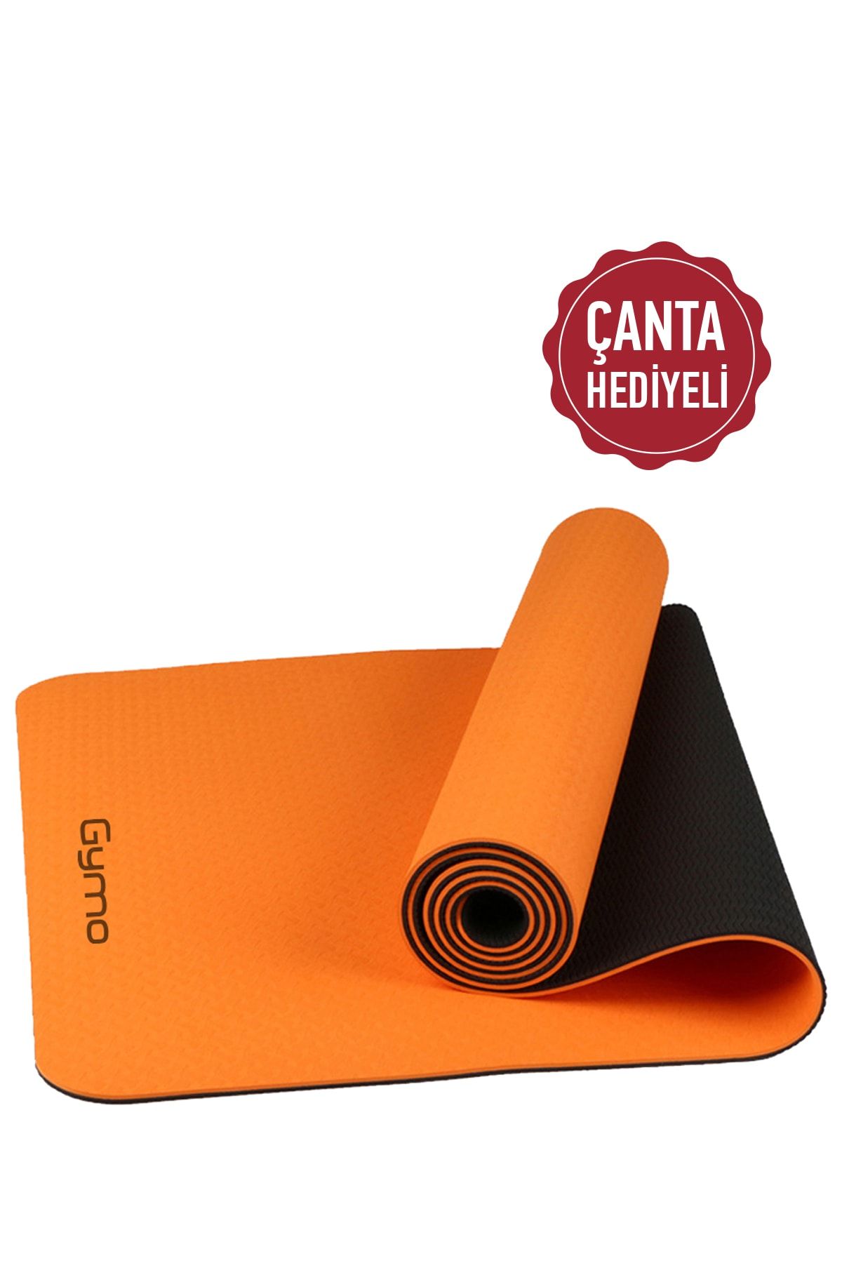 Gymo Ekolojik 6mm Tpe Yoga Matı Pilates Minderi Turuncu Çantalı