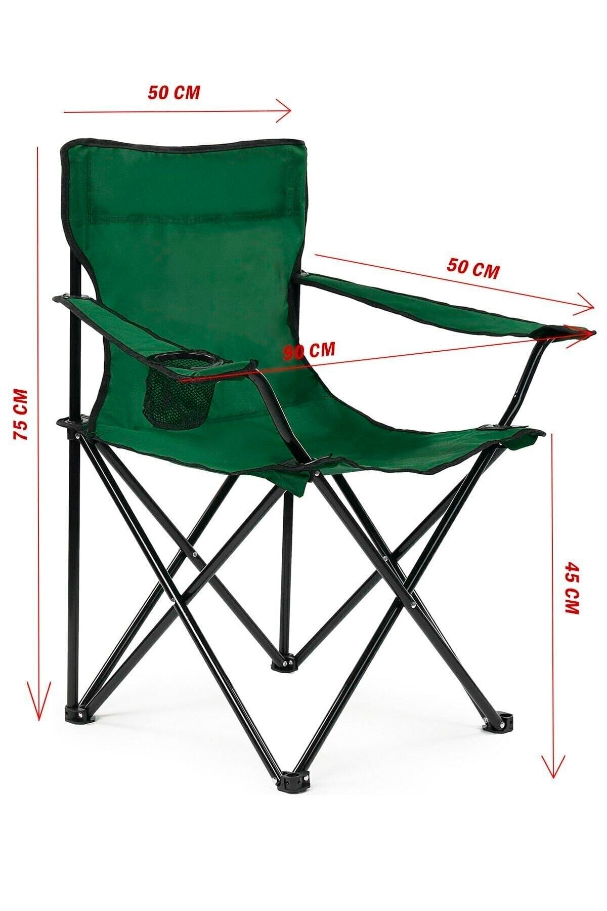 SHADOW Katlanabilir Kamp Sandalyesi Piknik Sandalyesi Plaj Sandalyesi Yeşil Taşıma Çantalı
