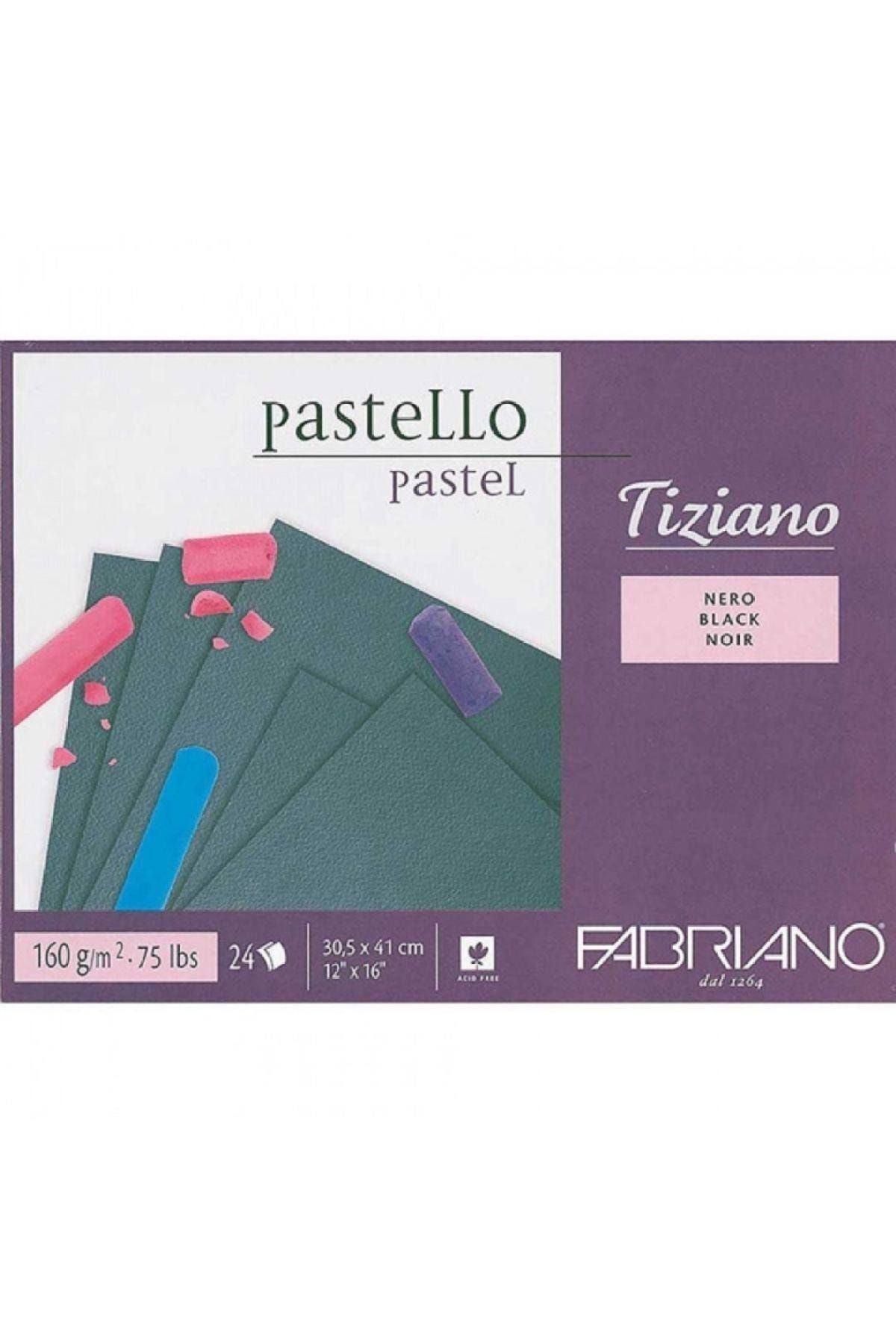 Fabriano Tiziano 160gr Nero (siyah) Pastel Blok 24 Sayfa 30.5x41cm
