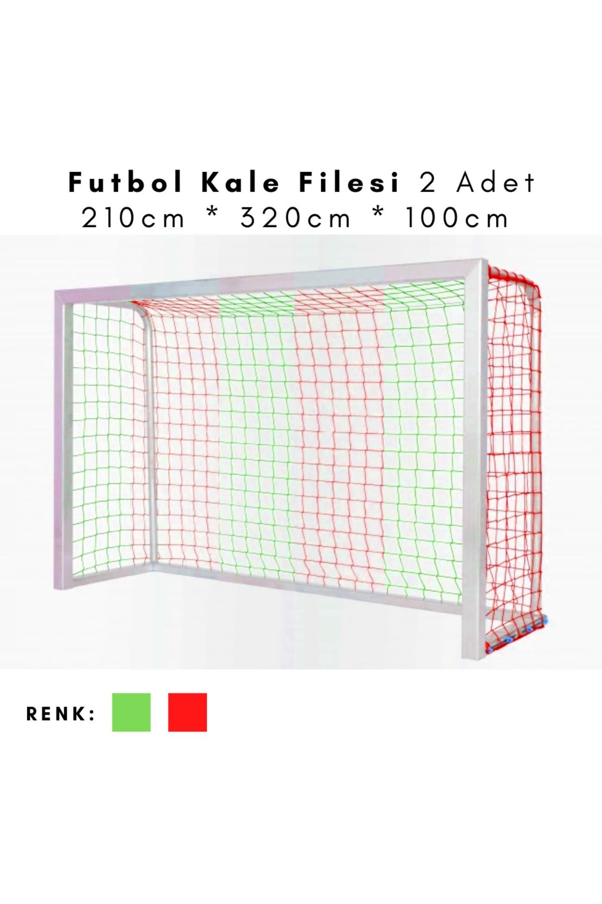 ÖZBEK Futbol Kale Filesi - Halı Saha Kale Ağı 210 * 320 * 100cm (2 Adet File)