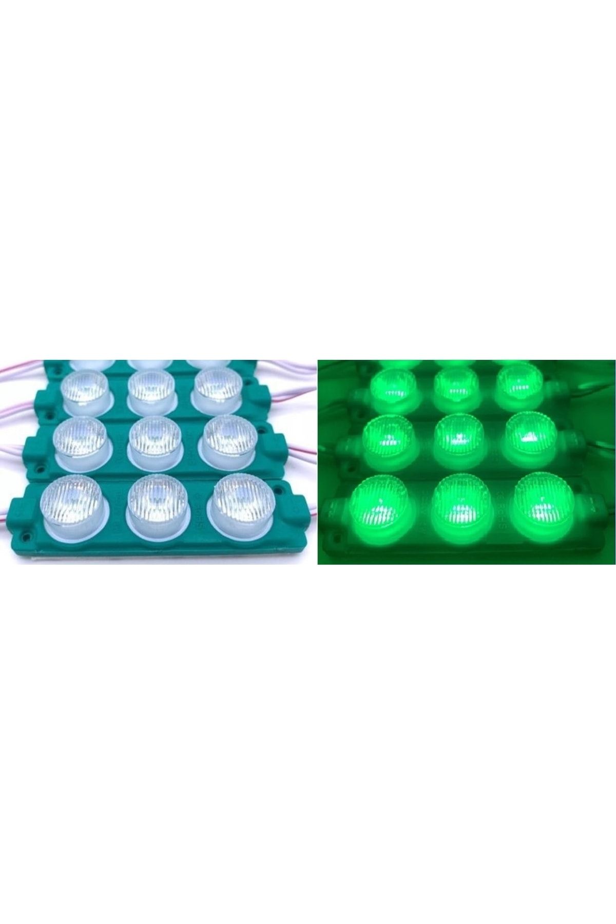 tawitec Mercek Led 3 Watt - 12 Volt – Direk Güçlü Işık - Yeşil - Kendinden Yapışkanlı - 10 Adet