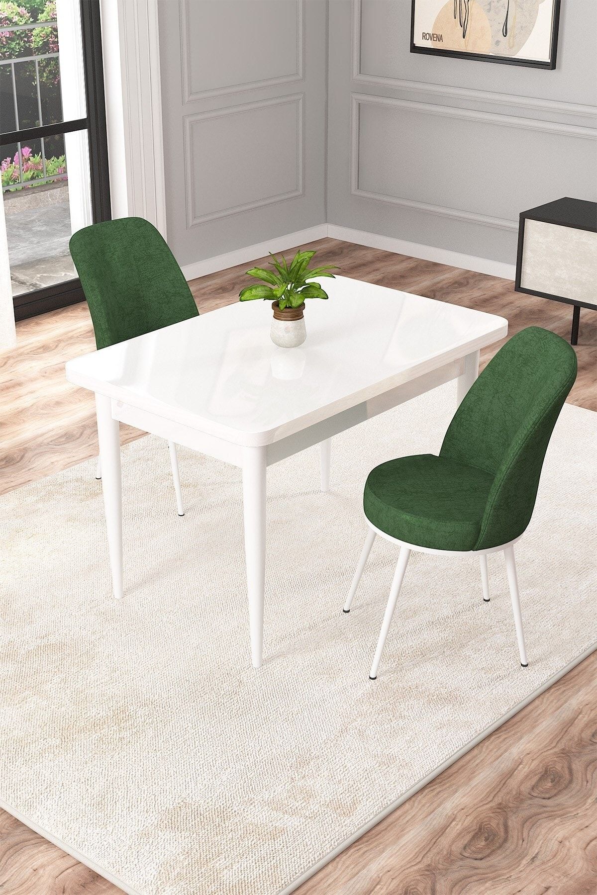 Rovena Raum Beyaz 70x110 Sabit Mutfak Masası 2 Sandalye