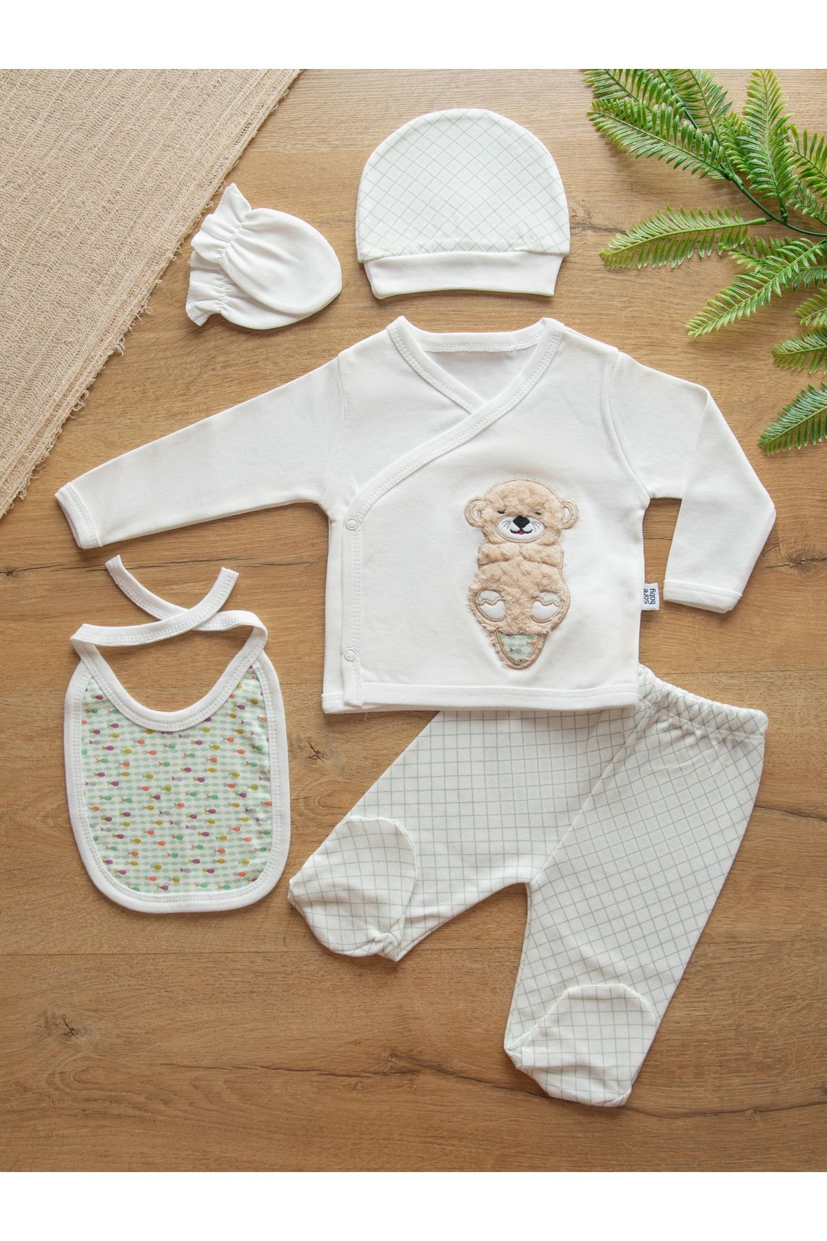 Sarebaby Anne Eli Serisi Unisex Organik Hastane Çıkışı 5'Li Set