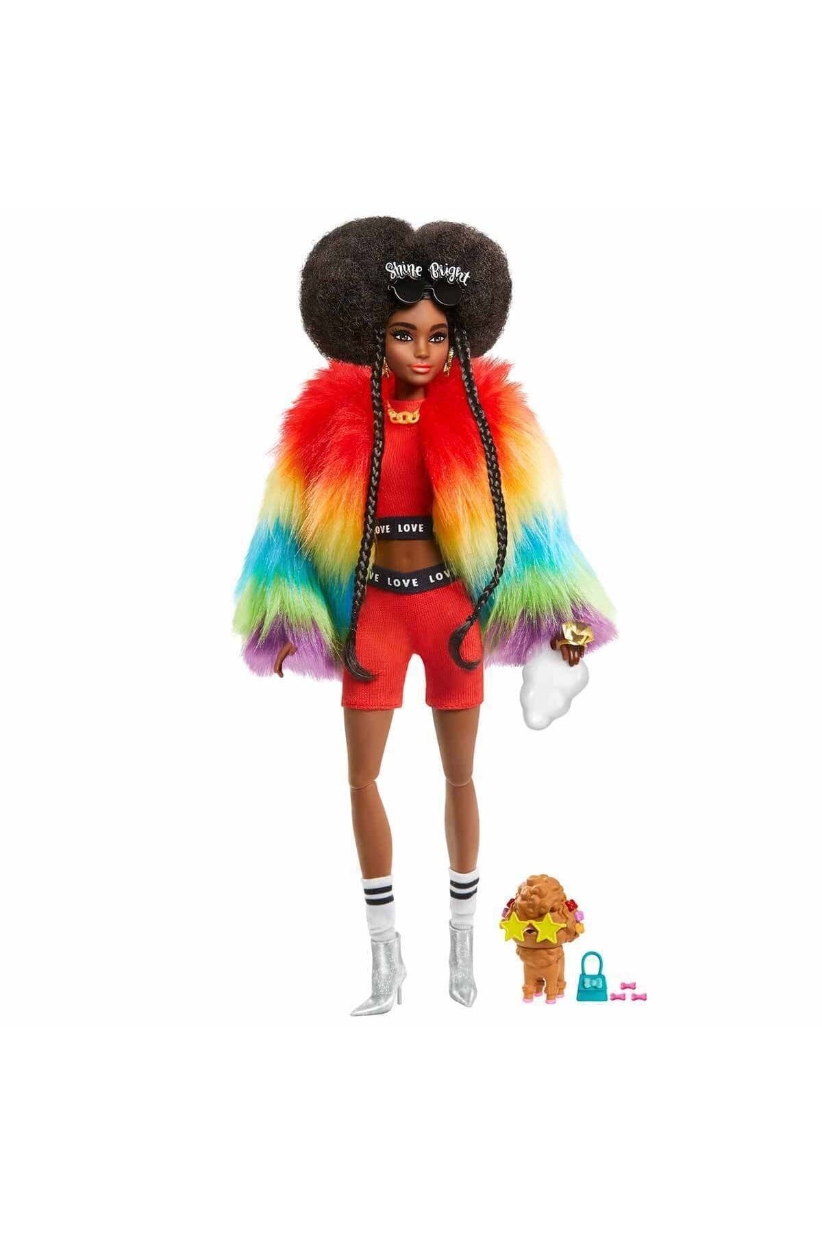 Barbie Lisanslı- 2022 Model Extra Renkli Ceketli Oyuncak Bebek Gvr04