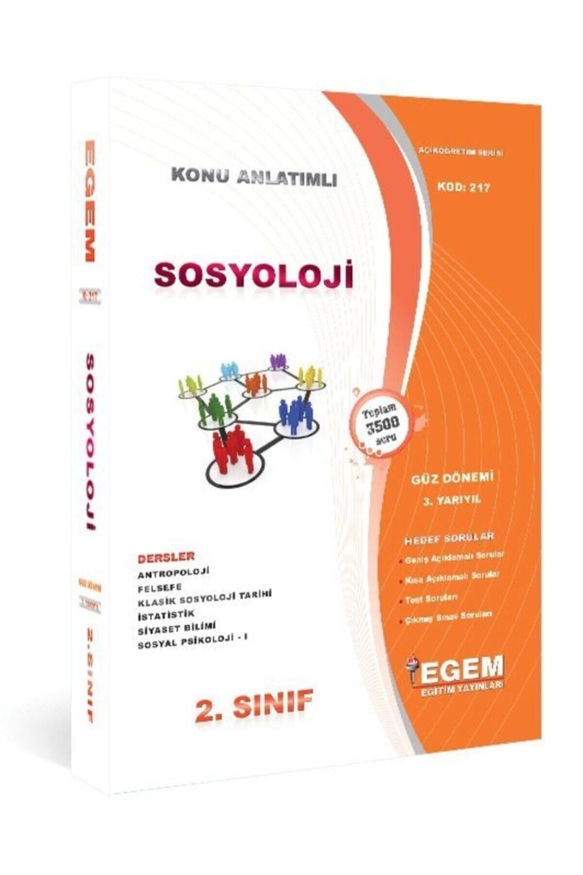 Egem Eğitim Yayınları Sosyoloji 2.Sınıf 3.Dönem Konu Anlatımlı Soru Bankası