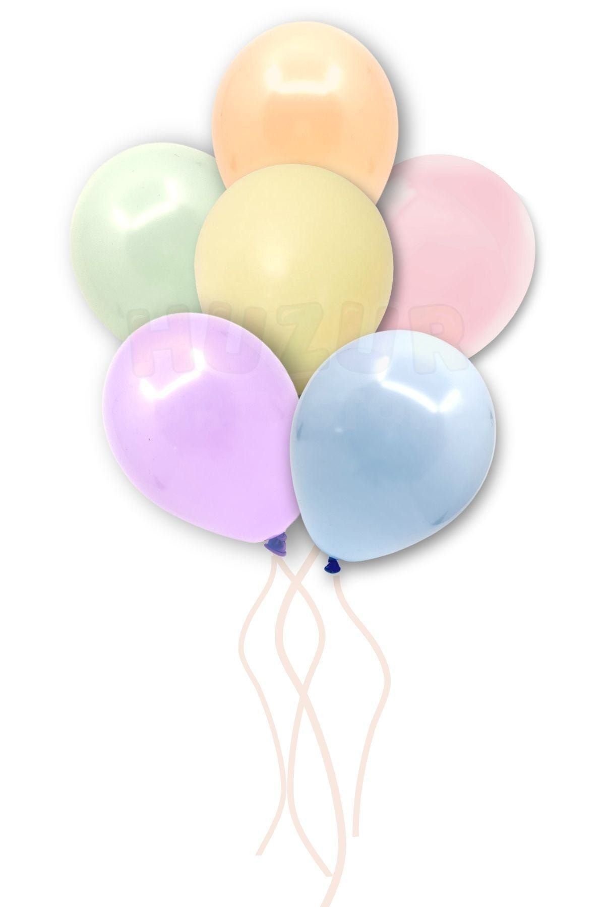 Huzur Party Store Karışık Makaron Balon 10 Adet 30 Cm Pastel Somon Yeşil Sarı Pembe Mor Mavi Doğum Günü Parti Konsepti