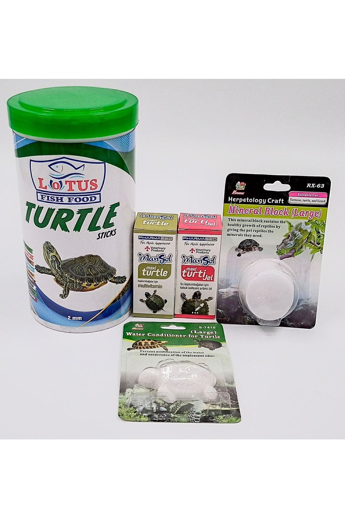 Lotus Turtle Sticks Kaplumbağa Yemi 1000 Ml + Multivitamin + Kabuk Kalitesi Artırıcı + Mineral Blok