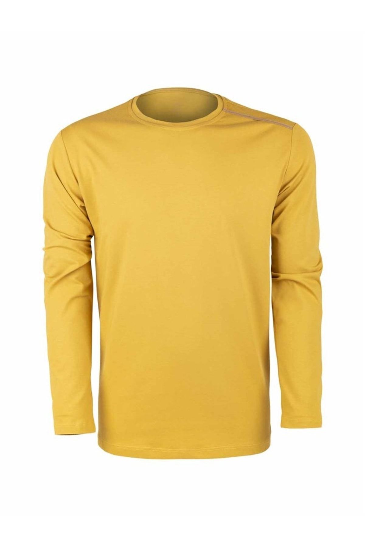 VAV WEAR Outdoor T-shirt Basic Pamuklu Erkek Uzun Kollu Tişört Terletmez Sıfır Yaka Basetı04