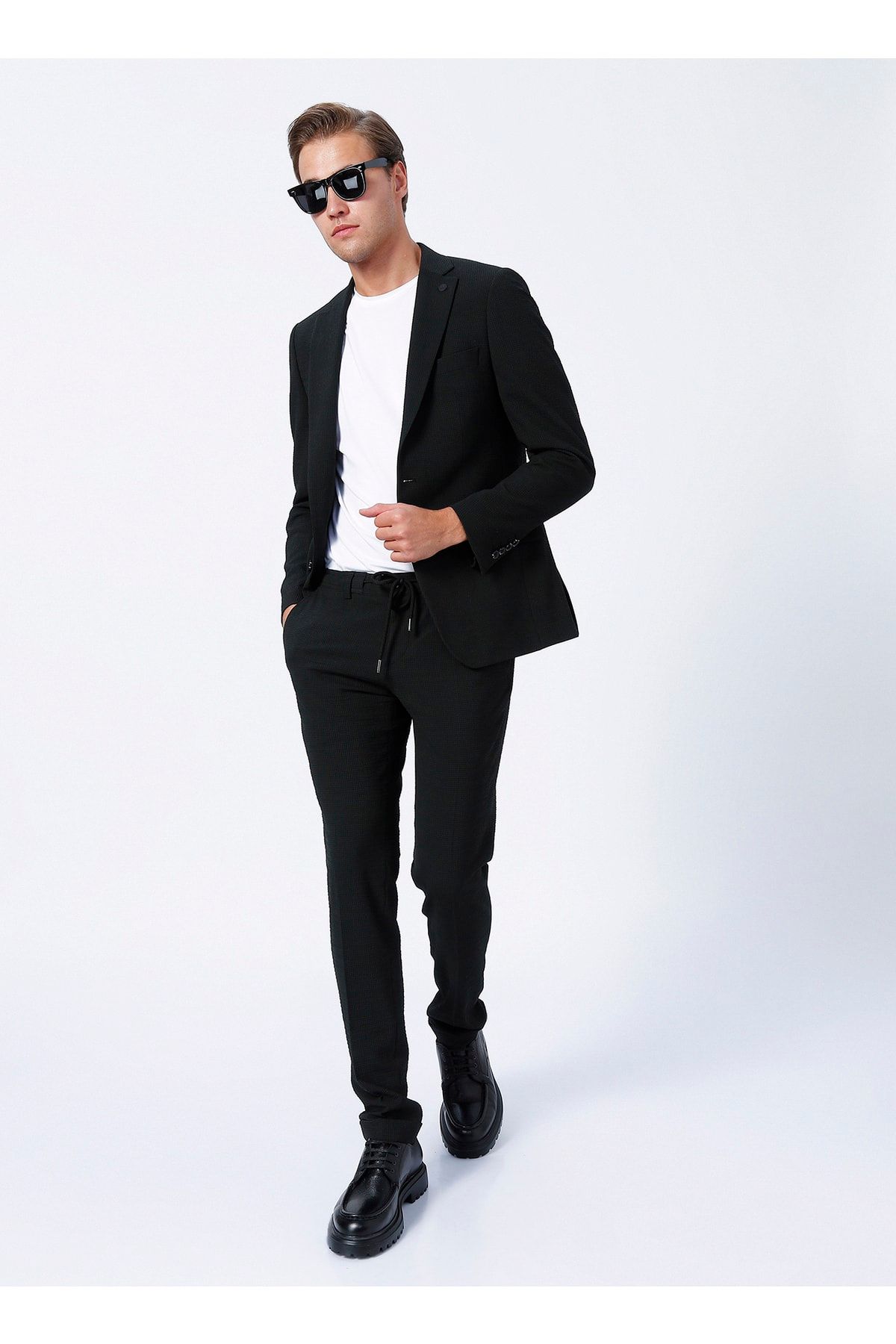 Altınyıldız Classics Normal Bel Slim Fit Siyah Erkek Takım Elbise 4a3022200003