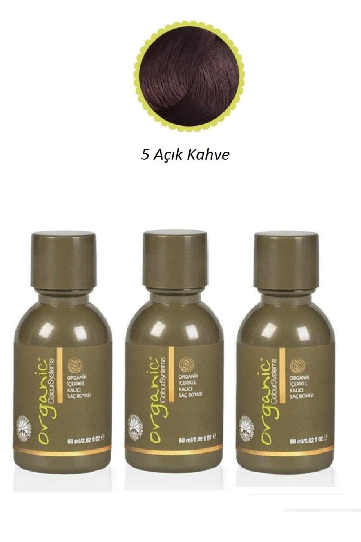 Organic Colour Systems 5 Açık Kahve Saç Boyası 60 Ml -3 Adet