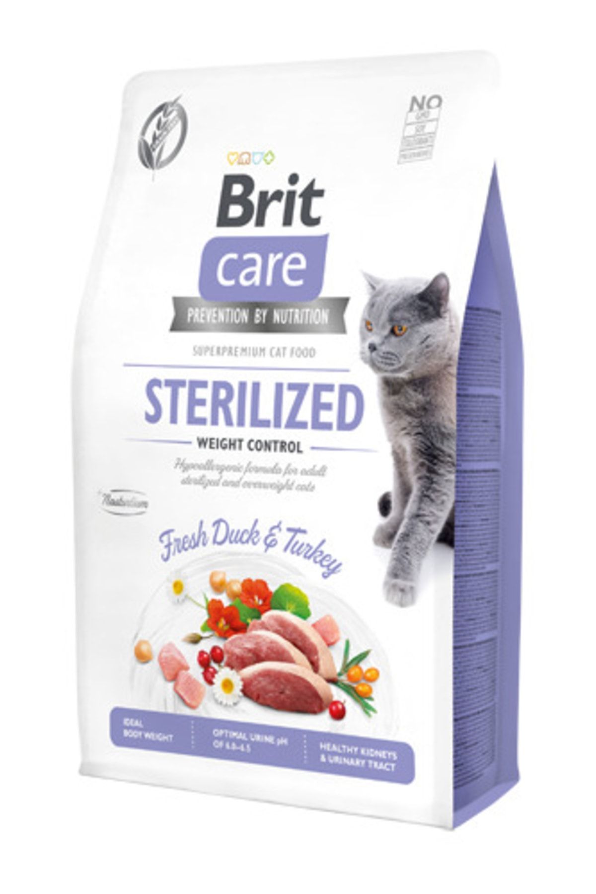 Brit Care Tahılsız Ördek Ve Hindi Etli Kısırlaştırılmış Diyet Yetişkin Kedi Maması 2 Kg