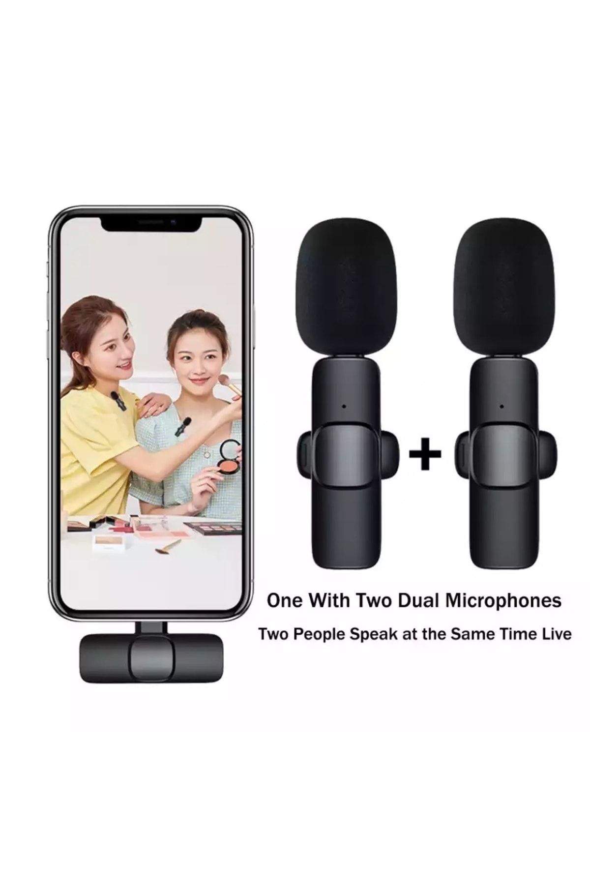 MİC Kablosuz Yaka Mikrofonu 2li Iphone Ve Ipad Cihazlara Özeldir.