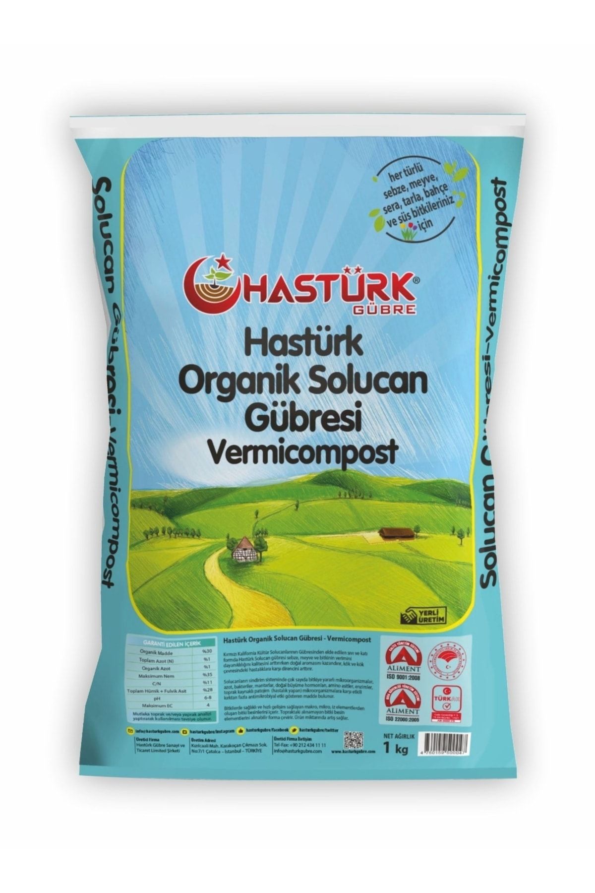 Hastürk Gübre Hastürk %100 Organik Solucan Gübresi 1 Kg.
