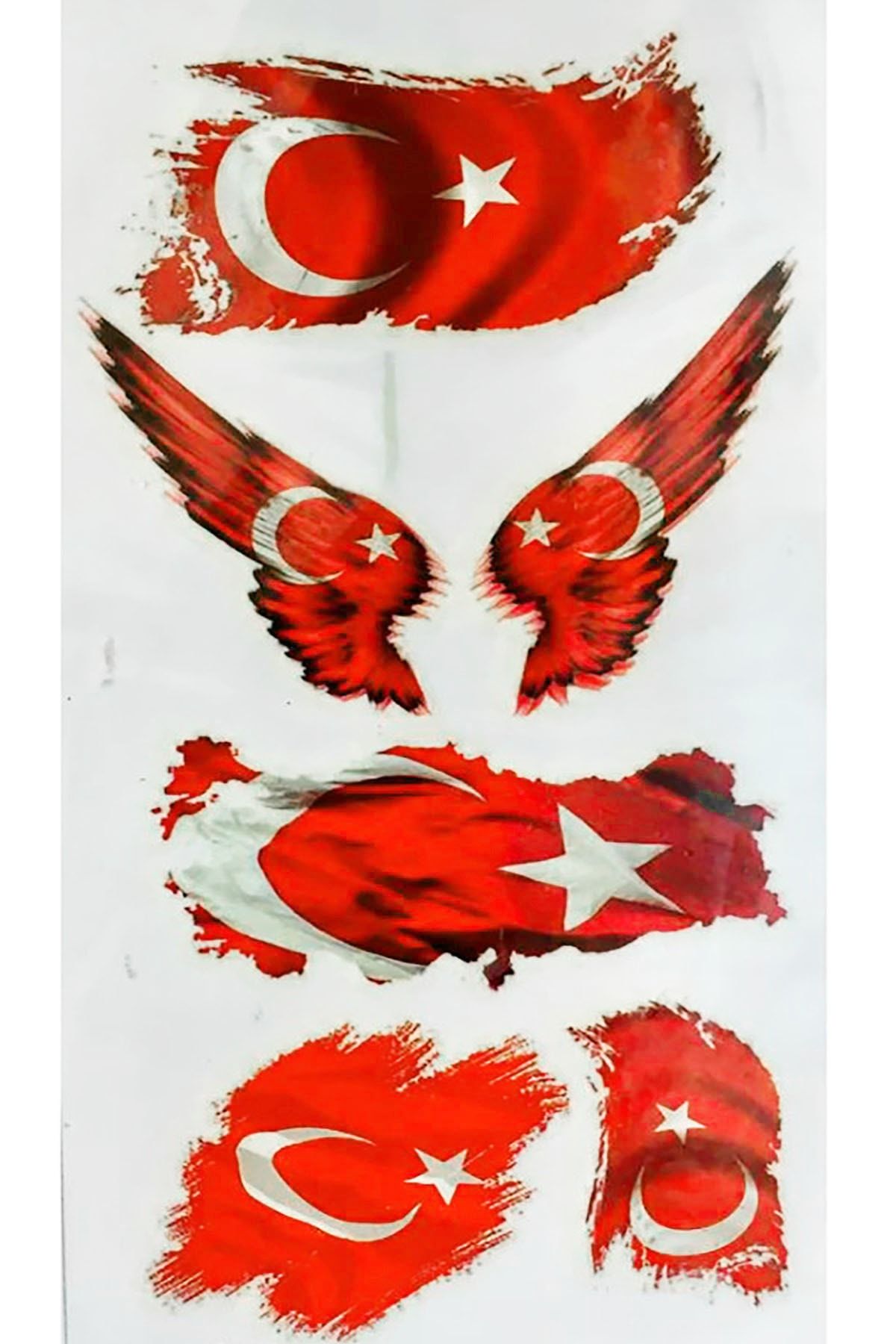Parti Dolabı Tattoo Ay Yıldız Türk Bayrağı Geçici Dövme Modelleri