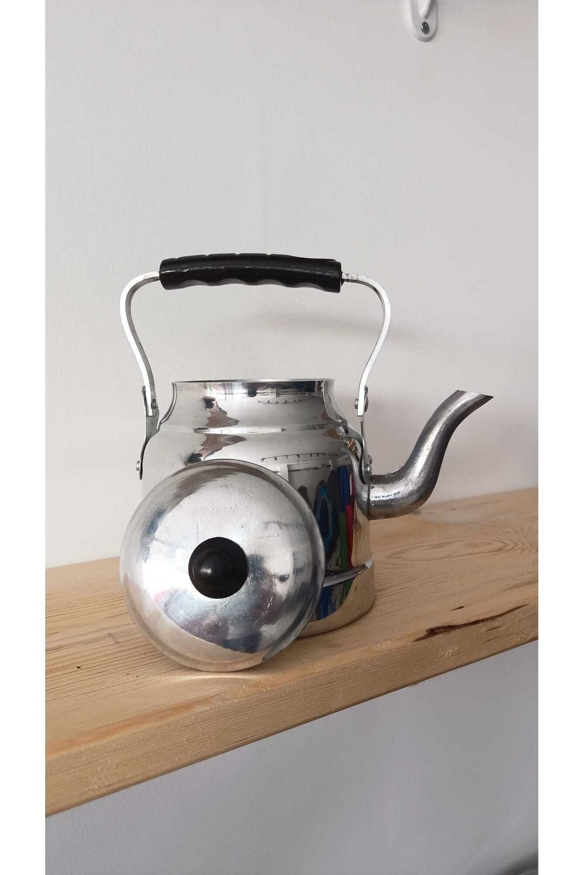 ÜZÜM ÇELİK Ateş Üstü Çaydanlık 1.4 Lt Kara Çaydanlık Alüminyum Çelik