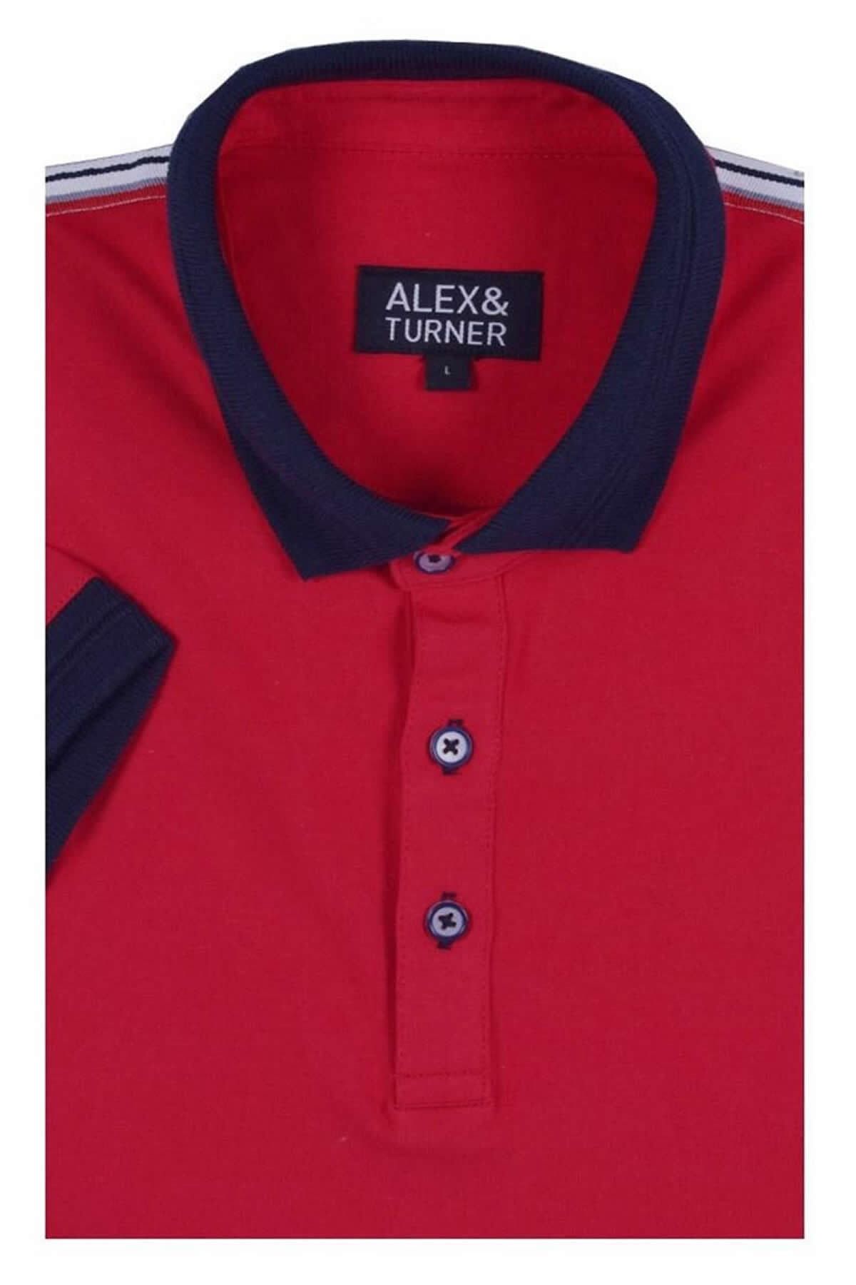 Ottomoda Erkek Düz Penye Kırmızı Kısa Kollu Polo T-shirt,at-p-21008