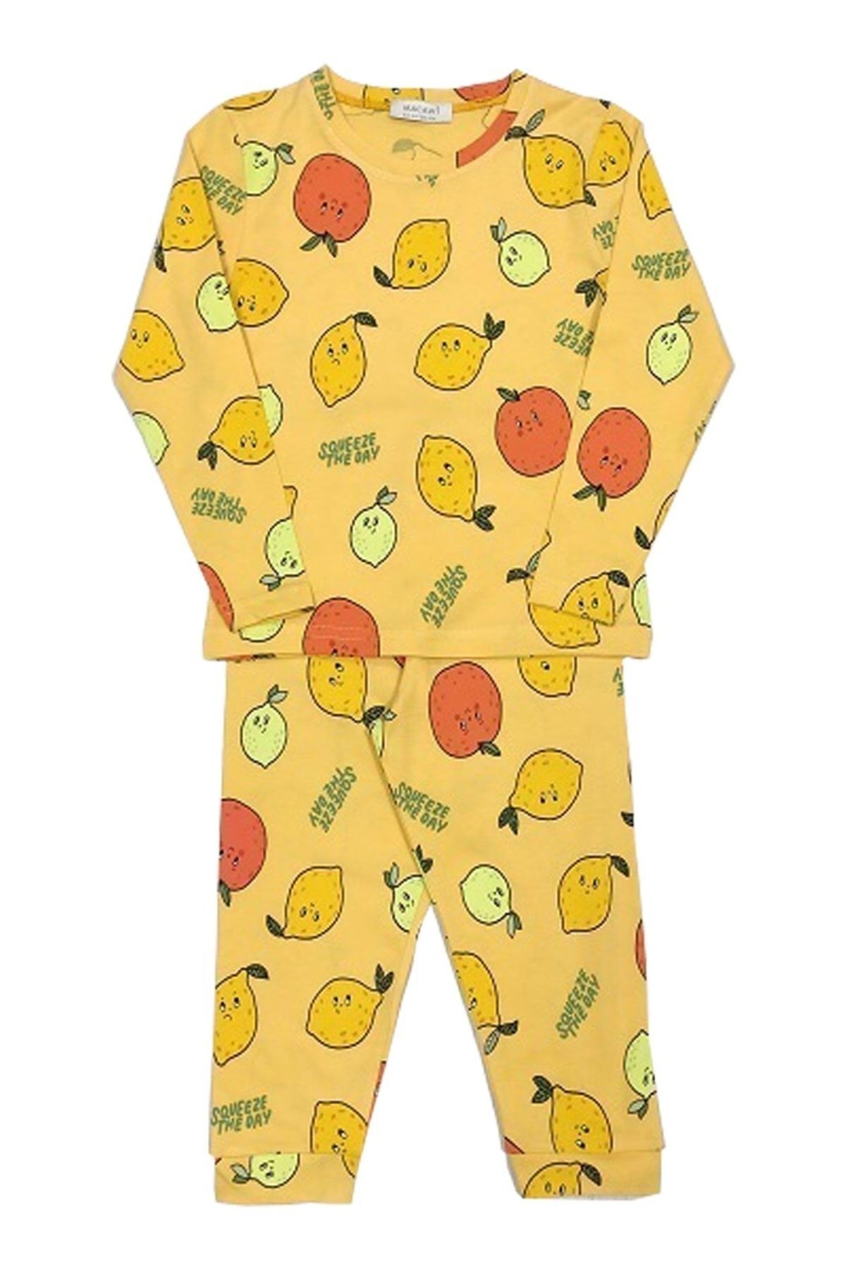 Macawi M1306 Unisex Çocuk Tropik Meyveler Pijama Takım
