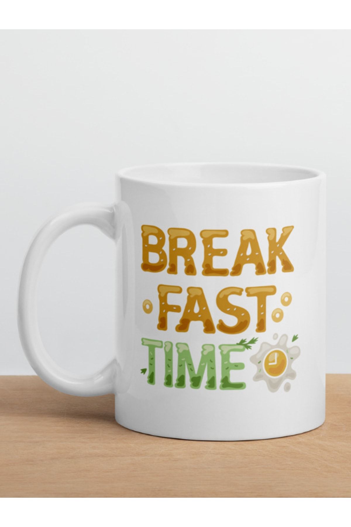 DA&TE BASKI Breakfast Time Temalı Kupa Bardak Kahvaltı Zamanı Porselen Kupa Hediyelik Kupa Bardak