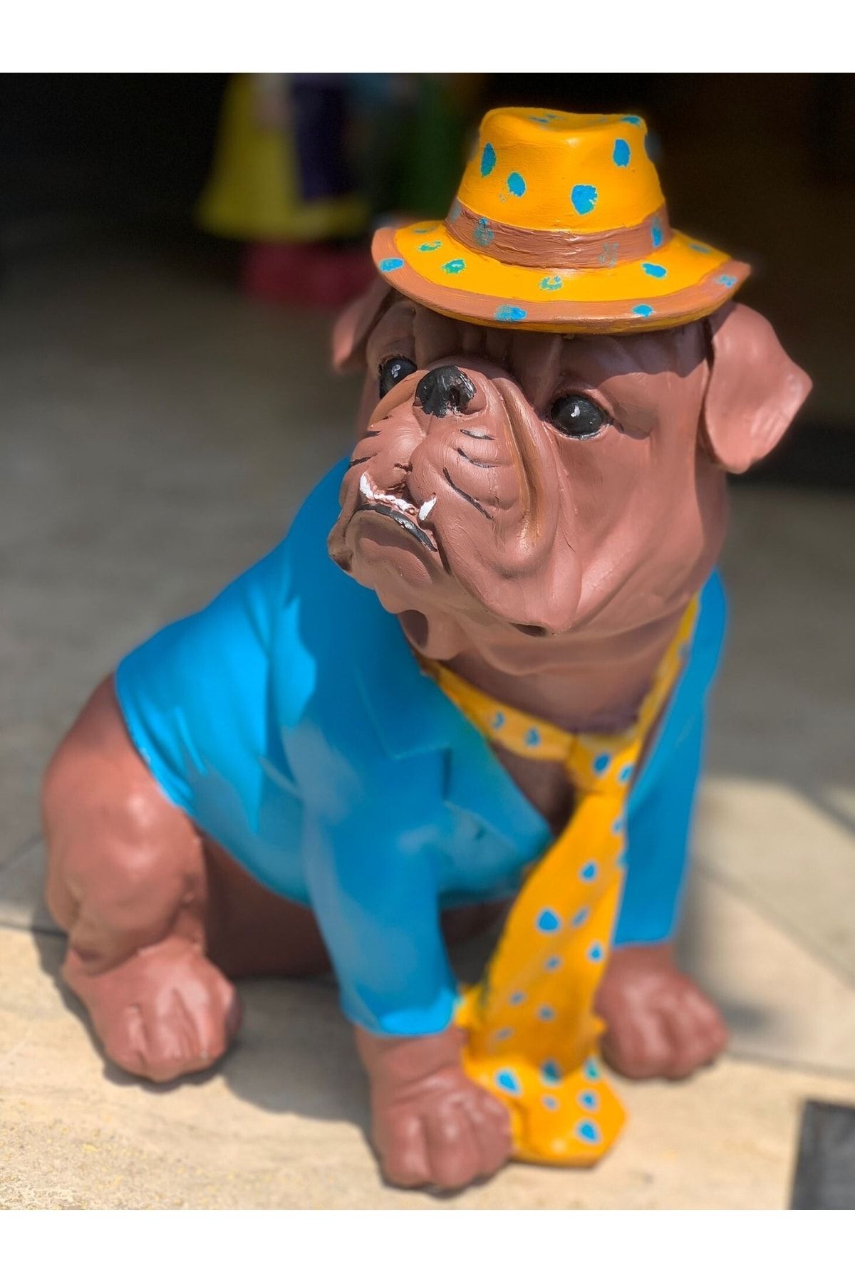 By Ari Ev Dekorasyon Şapkalı Bulldog Biblo