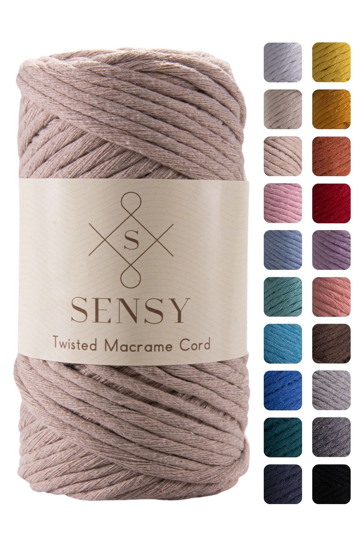 SENSY Premium Taranan Makrome Makrame Hobi Ipi Sütlü Kahve