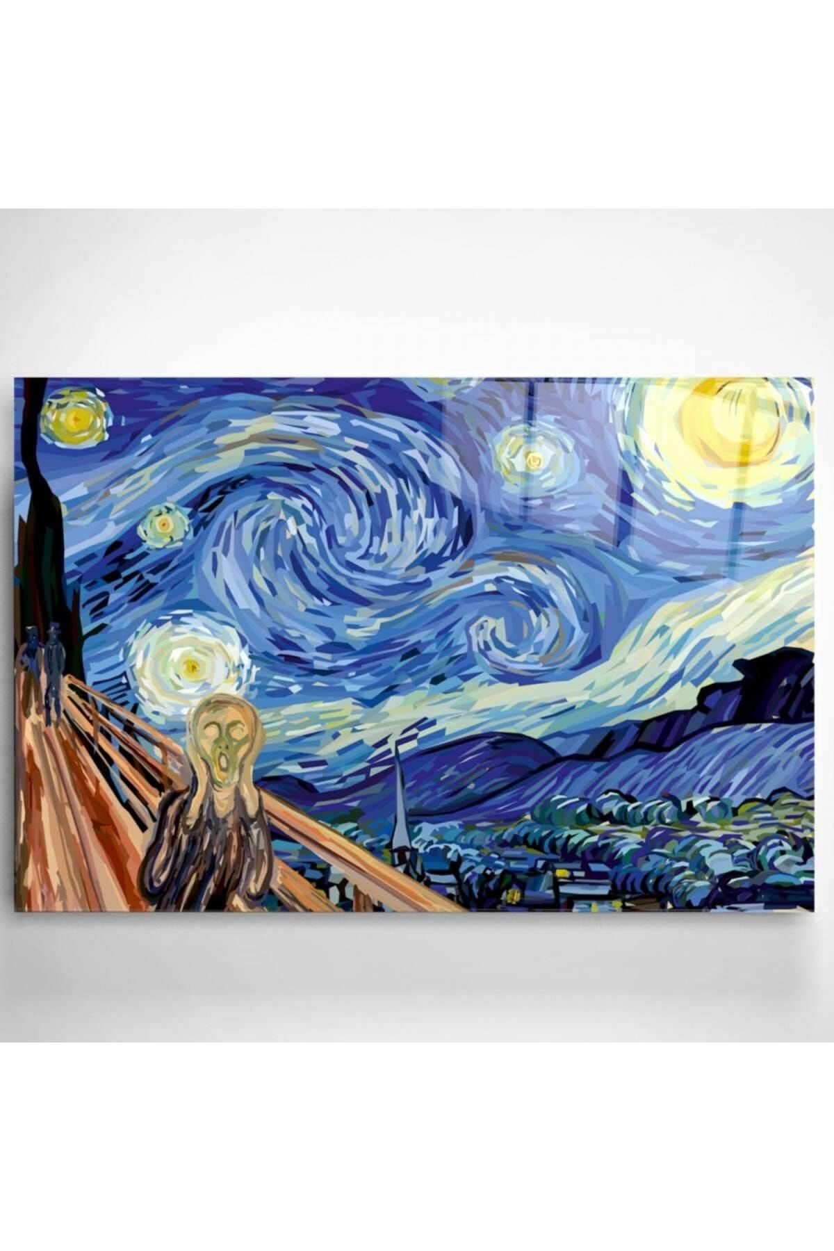 Genel Markalar Digi-art Yıldızlı Gece Vincent Van Gogh Cam Tablo 60x90