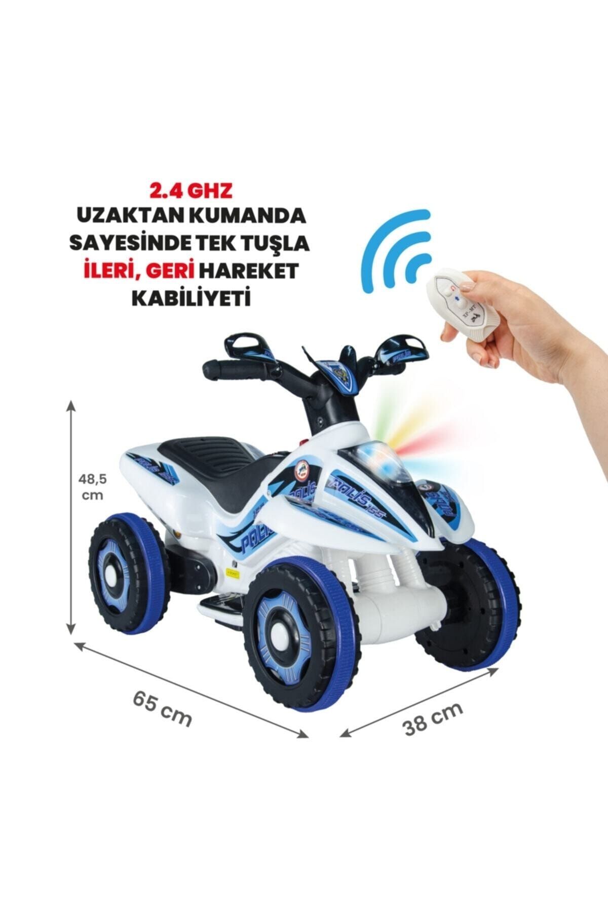 UJ Toys Uzaktan Kumandalı Akülü Atv 6v Safari-beyaz Polis